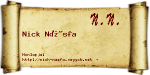 Nick Násfa névjegykártya